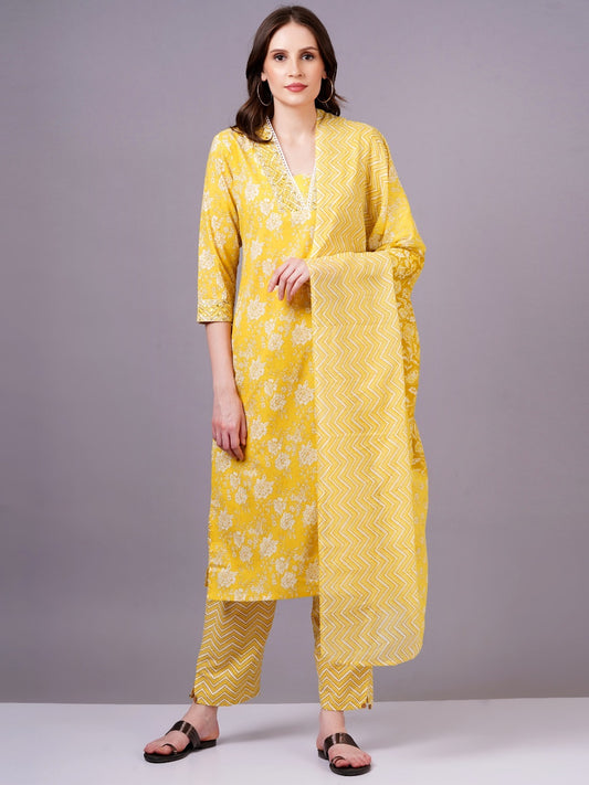 Yellow dupatta set