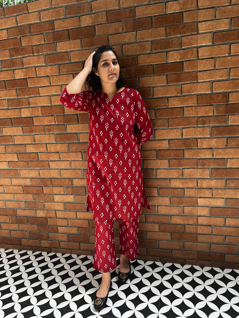 Red Ikat Lounge set