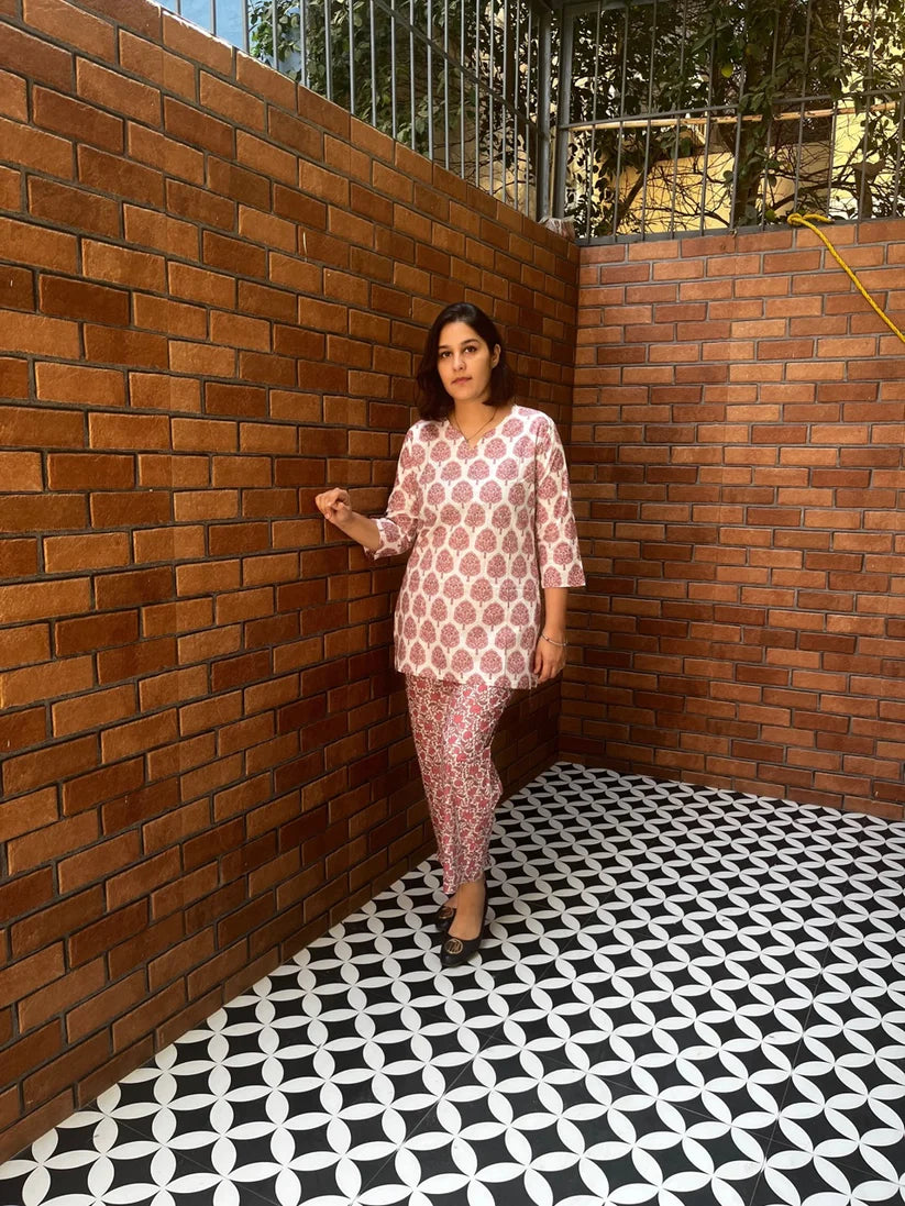 Pink mughal Co-ord set