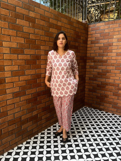 Pink mughal Co-ord set