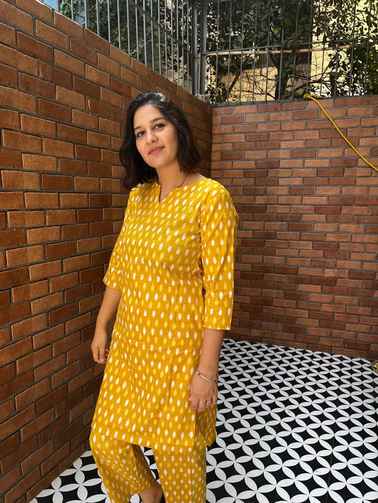 Mustard Cotton co-ord set